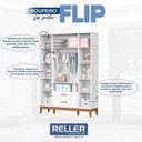 Ver imagem 5 de Guarda Roupa Infantil Flip 4 Portas com Berço Americano Flip Branco Acetinado - Reller