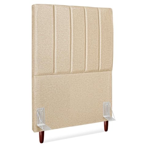 Cabeceira Solteiro 100 Cm com Frame Carla Linho Bege Artte