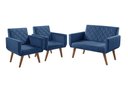 Ver imagem 1 de Conjunto Anabelle 2 Poltronas de 1 Lugar 1 Poltrona 2 Lugares Braço Unidecor Azul Bic