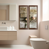 Kit 2 Quadros Decorativos Banheiro Social Lavabo Toalete Sabonete Bege 20x60cm - 2