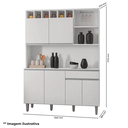 Ver imagem 4 de Cozinha Compacta Alice com Balcão para Pia Tatiane 120m com Tampo Mdp - Amendoa/branco Ajl