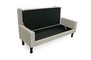 Ver imagem 2 de Recamier Calçadeira Fênix Baú Estofado Quarto Queen 160cm Suede Bege - LM DECOR