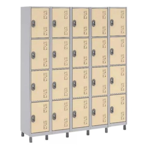 Roupeiro de Aco 20 Portas Ideal para Academias e Escolas:bege