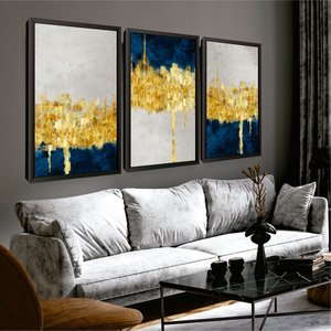Quadro de Parede Decorativo Moldura Abstrato P/ Sala Quarto