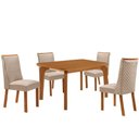 Ver imagem 3 de Mesa de Jantar Liz 4 Lugares Retangular MDF Laminado 120cm Creme Moderna