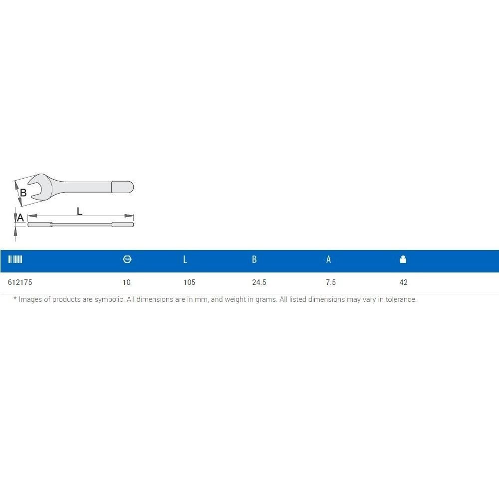 Chave Fixa 1 Boca Isolada 10mm Vde Unior 612175 - 2