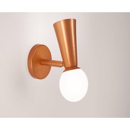 Arandela Luminária Sala Quarto Haste Móvel Globo Vidro Cobre - 3