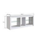 Ver imagem 2 de Rack para Tv Branco Gamer 55 Polegadas 2 Prateleiras Vidro Led Rgb Cor:branco