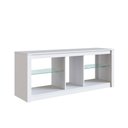 Ver imagem 1 de Rack para Tv Branco Gamer 55 Polegadas 2 Prateleiras Vidro Led Rgb Cor:branco