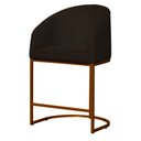 Ver imagem 1 de Poltrona Estilo Banqueta Decorativa Mia Suede Base Metal Bronze - Estopar Poltrona Mia Suede Marrom