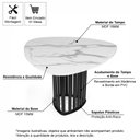 Ver imagem 3 de Mesa de Jantar Orgânica 4 Lugares 120x118cm MDF Marmorizado Preto - Straub Web