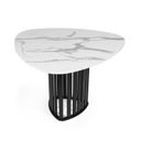 Ver imagem 1 de Mesa de Jantar Orgânica 4 Lugares 120x118cm MDF Marmorizado Preto - Straub Web