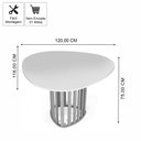 Ver imagem 4 de Mesa de Jantar Orgânica 4 Lugares 120x118cm MDF Marmorizado Preto - Straub Web