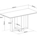 Ver imagem 3 de Conjunto Sala de Jantar Mesa 160x79,2cm Tampo com Vidro 6 Cadeiras Riviera Yescasa Bege/Mel/Off Whit