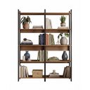Ver imagem 2 de Estantes Escritório Home Office 126x178cm com 10 Prateleiras Mel/Preto