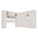 Ver imagem 2 de Guarda-roupa Casal Modulado Andorra 11 Portas 4 Gavetas com Espelho Branco - Pnr Móveis