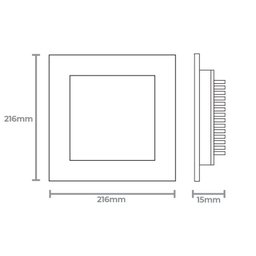 Painel de Led Taschibra Quadrado Lux de Embutir 18W Bivolt Preto 4000K Luz Neutra - 2