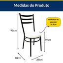 Ver imagem 5 de Kit 2 Cadeiras de Cozinha Redonda com Reforço Preta Assento Grosso Branco