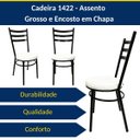 Ver imagem 4 de Kit 2 Cadeiras de Cozinha Redonda com Reforço Preta Assento Grosso Branco