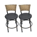 Ver imagem 1 de Kit 2 Banquetas Baixa Area Gourmet Encosto Juncado