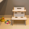 Escada Infantil Degrau Banquinho Auxiliar para Crianças Bebê Madeira Portatil Mdf Quarto Banheiro - 1