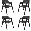 Ver imagem 1 de Kit 4 Cadeiras Sala de Jantar e Jogos Carteados Madeira Maciça Poker Pu Grafite/preto G42 - Gran Bel