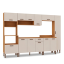 Ver imagem 2 de Cozinha Completa Modulada 6 Peças 100% MDF com Paneleiro Torre Quente e Balcão para Pia Essência Freijo/White Laca Bege