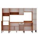 Ver imagem 5 de Cozinha Completa Modulada 6 Peças 100% MDF com Paneleiro Torre Quente e Balcão para Pia Essência Freijo/White Laca Bege