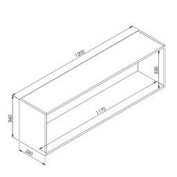 Nicho Organizador Multifuncional 1,20m X 36cm Funcionale Ae120 Art In Móveis - Preto - 3