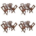Ver imagem 1 de Kit 4 Conjuntos Mesa Dobrável Madeira 70x70 com 4 Cadeiras Personalizada Jack Imbuia - Tarimatã