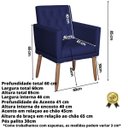 Ver imagem 2 de Poltrona Decorativa Tecido Corano para Sala de Espera Comercial Base Fixa Pés em Madeira Natural
