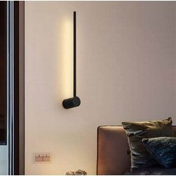 Arandela Moderna Slim Luxo Perfil Retangular Led Integrado 60cm Preta - 1