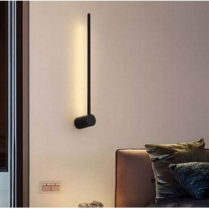 Arandela Moderna Slim Luxo Perfil Retangular Led Integrado 60cm Preta