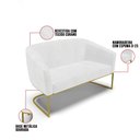 Ver imagem 4 de Sofá 2 Lugares Namoradeira Industrial Dourado Stella Sintético Pu D03 - D’Rossi