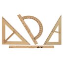 Ver imagem 7 de Kit Geométrico do Professor Mdf com Régua 60 Cm 1 Esquadro 30/60 Graus 1 Esquadro 45 Graus e 1 Trans