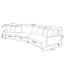 Ver imagem 4 de Sofá Sala de Estar Bipartido Design Moderno 310cm com Almofadas Pés de Ferro Rossi Linho Bege G93 - 