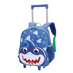 Mochila Escolar Infantil com Rodinhas Baby Tubarão Mck4945 Azul - Ponto Verde - 1