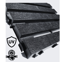 Ver imagem 3 de Kit 12 Deck Modular Plástico Textura Madeira 30x30x2,5cm - Preto:preto
