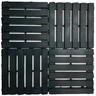 Kit 12 Deck Modular Plástico Textura Madeira 30x30x2,5cm - Preto:preto - 6