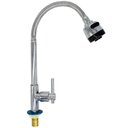 Ver imagem 1 de Torneira Gourmet Flexível Cromada Cozinha Mesa Bancada 1/4 Volta
