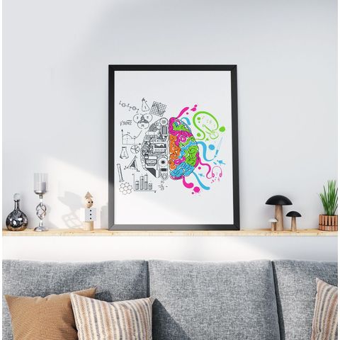 Quadro Decorativo Moldura Preta 30x40cm Cerebro Arts