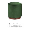 Ver imagem 3 de Puff Barcelona Decorativo com Veludo Verde e Base Madeira