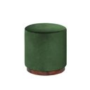 Ver imagem 1 de Puff Barcelona Decorativo com Veludo Verde e Base Madeira