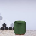 Ver imagem 2 de Puff Barcelona Decorativo com Veludo Verde e Base Madeira