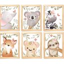 Ver imagem 1 de Quadro Infantil Safari Menina 6 Un A4 Vidro e Pendurador