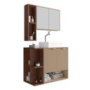 Ver imagem 1 de Gabinete Banheiro Star 2 Portas com Espelheira e Cuba Dalla Carvalho/fendi