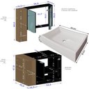 Ver imagem 4 de Gabinete Banheiro Star 2 Portas com Espelheira e Cuba Dalla Carvalho/fendi