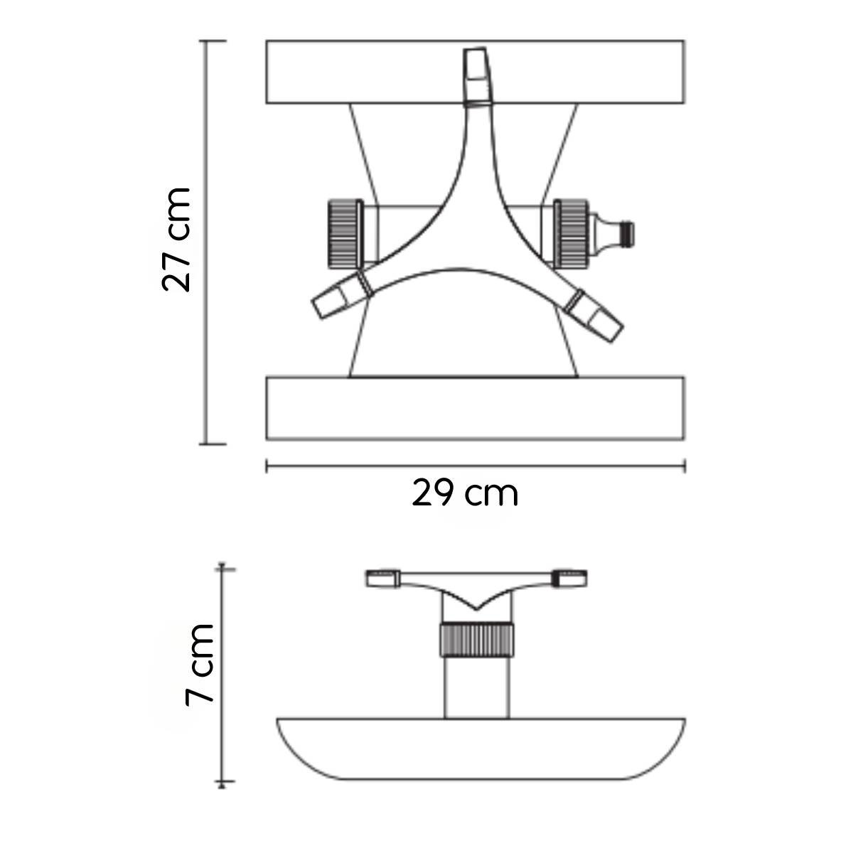 Irrigador Rotativo Plástico 3 Jatos Alcance (15m) Palisad - 7