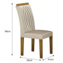 Ver imagem 4 de Mesa Doha 1,20 Off/decor Tampo Off C/vidro 4 Cadeiras Doha