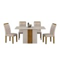Ver imagem 2 de Mesa Doha 1,20 Off/decor Tampo Off C/vidro 4 Cadeiras Doha